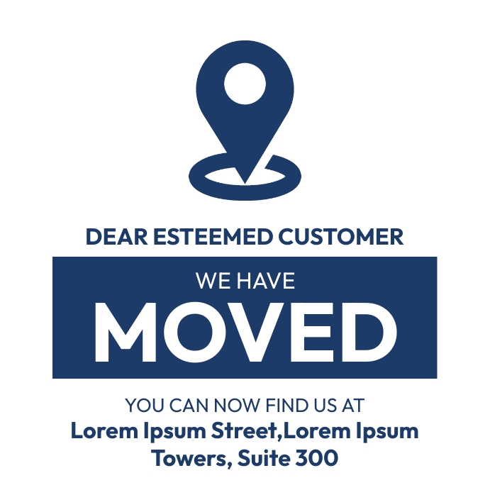 Have Post we have moved Template | PosterMyWall