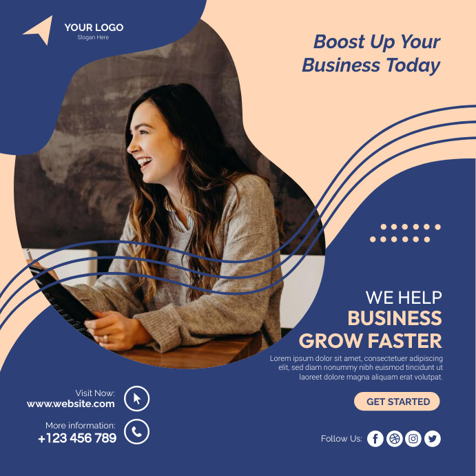 We Help Business Grow Faster Poster Template Instagram Plasing