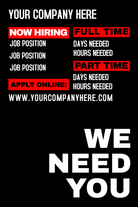 We Need You Template | PosterMyWall