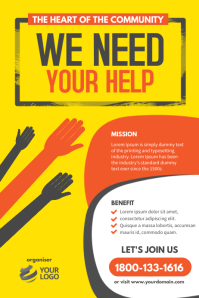 Need Helper Post Volunteer Needed Poster Flyer Template | PosterMyWall