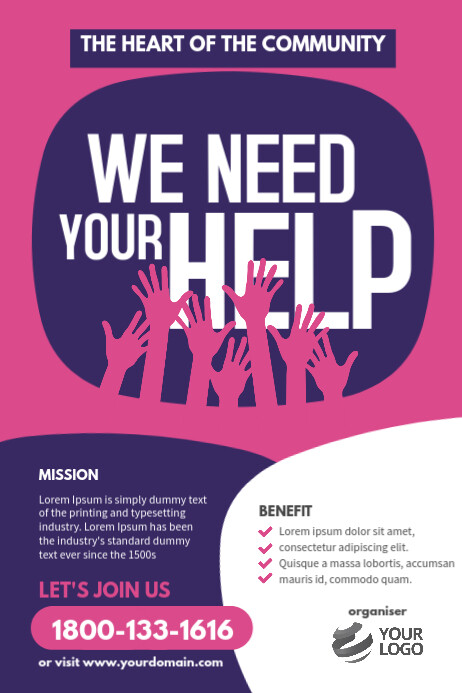 We Need Your Help Poster Flyer Template | PosterMyWall