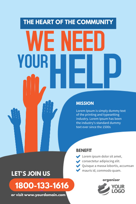 We Need Your Help Poster Flyer | PosterMyWall