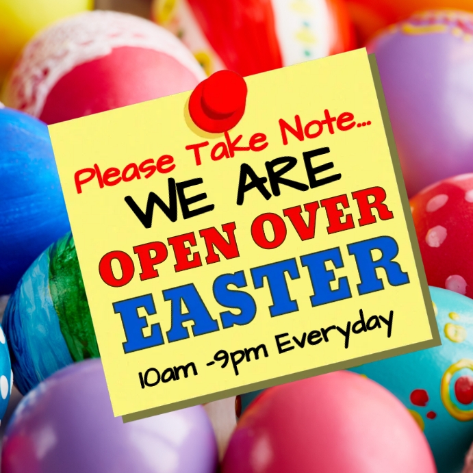 Open For Easter Sign We Open At Easter Post Template | PosterMyWall