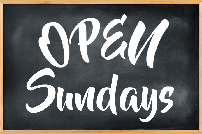 Sunday Store We Open Sundays Store Door Poster Template | PosterMyWall