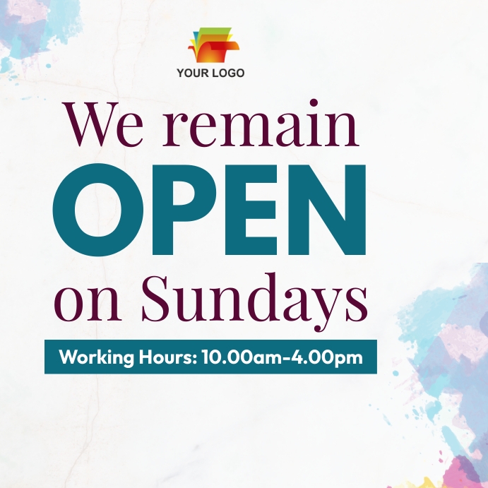Remain Open we remain open on sundays Template | PosterMyWall