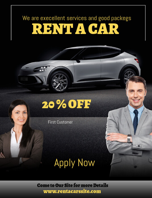 We Rent Cars Advertisement We rent cars and sale at 70 % off now Template | PosterMyWall