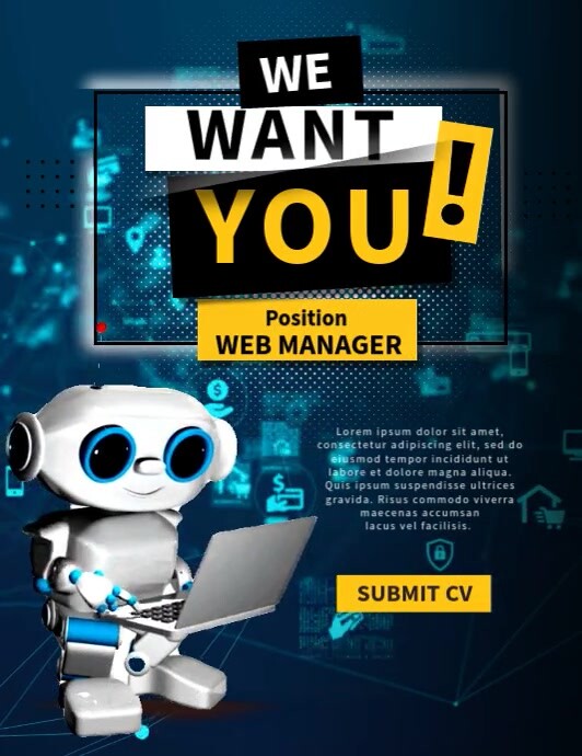 We Want You For Our Company Flyer (Letter pang-US) template