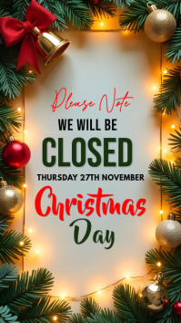 we will be closed christmas and boxing day Instagram Story template