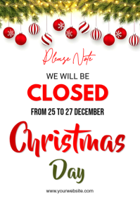 we will be closed christmas A4 template