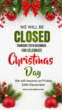 We Will Be Closed christmas  Instagram Story template