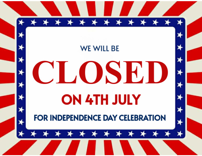 We will be closed ใบปลิว (US Letter) template