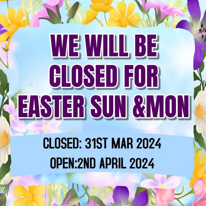 We will be closed Easter Monday Iphosti le-Instagram template