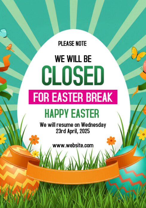 Шаблон We Will Be Closed For Easter Flyer Template | PosterMyWall