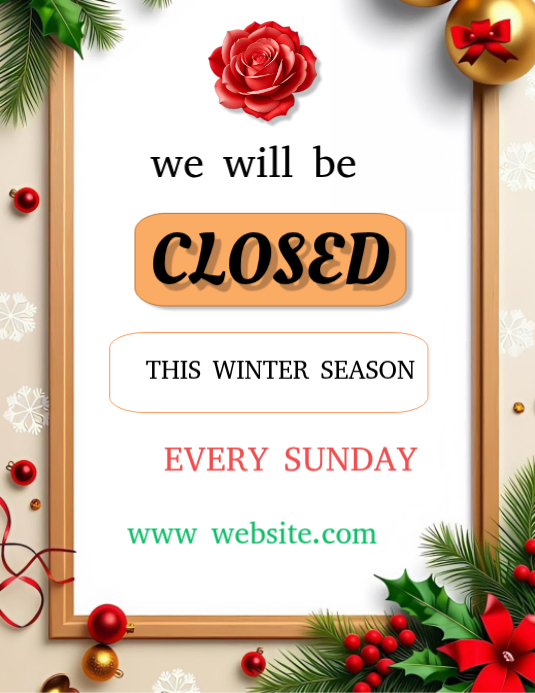 Winter Closure Announcement Template | PosterMyWall