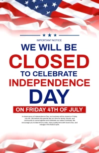 We will be closed on 4th of july Tabloid template