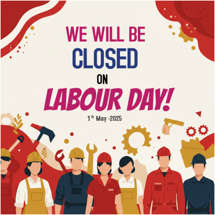 We Will Be Closed on Labour Day Instagram Post template