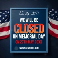 We Will Be Closed On Memorial Day Message Instagram template