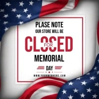 We Will Be Closed On Memorial Day Instagram Post template