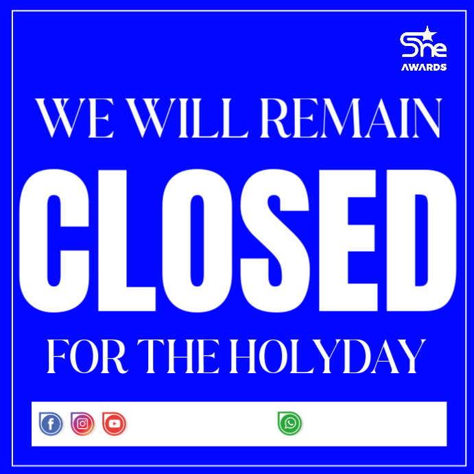 Plantilla de we will closed | PosterMyWall