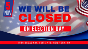 สีม่วง Business Closure Announcement Digital na Display Template