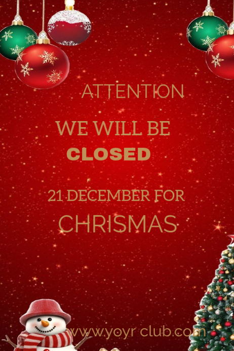 Holiday Closure Announcement Template | PosterMyWall