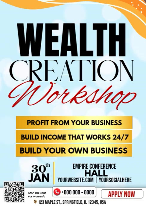 Wealth Creation Workshop Build Income Template | PosterMyWall