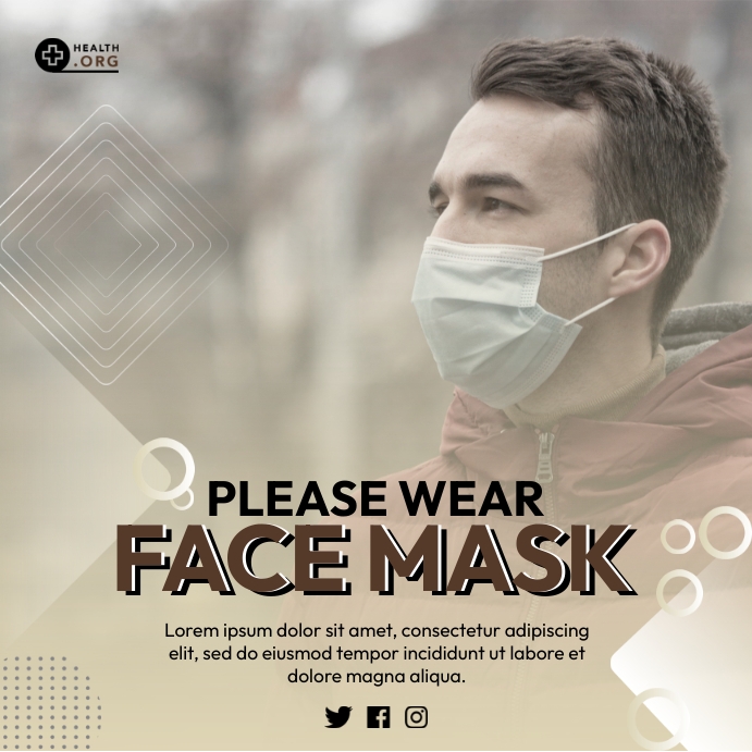 Wear Face Mask Post Instagram template
