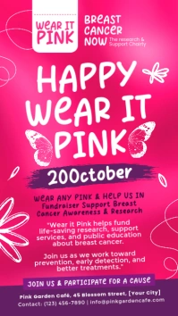 Wear It Pink Fundraiser Event Story Template História do Instagram