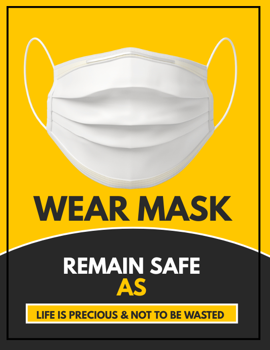 Wear Mask Løbeseddel (US Letter) template