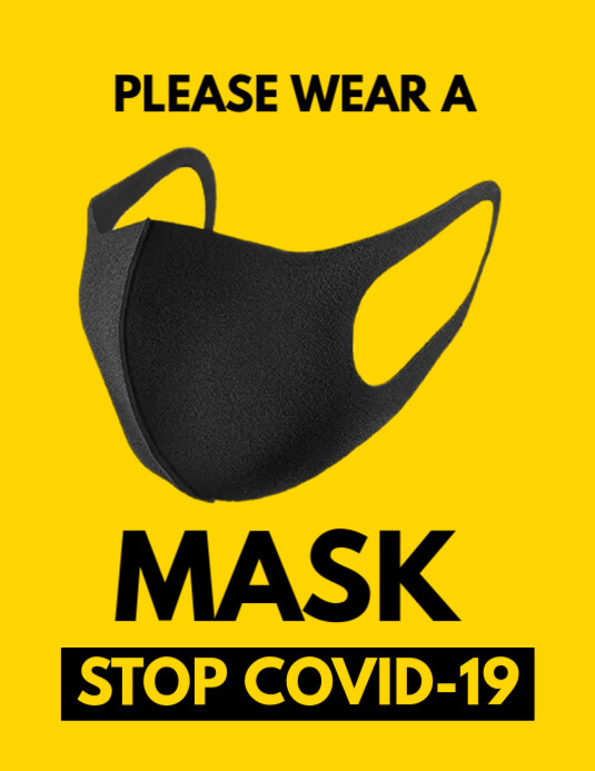 wear mask Flyer (US Letter) template