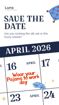 Wear Pajamas To Work Day Calendar Minimal Instagram-Story template