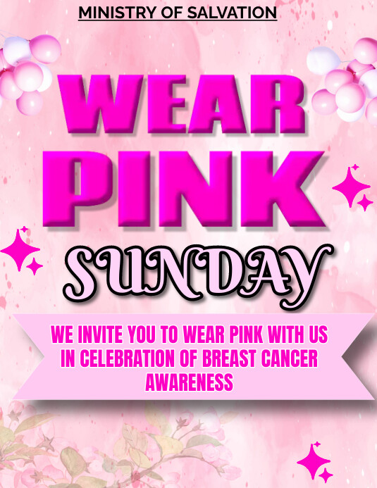Copy of Wear Pink Sunday breast cancer awareness | PosterMyWall