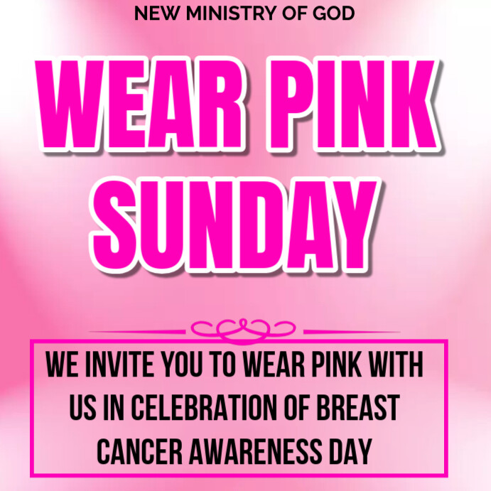 Wear Pink Sunday breast cancer awareness Template | PosterMyWall