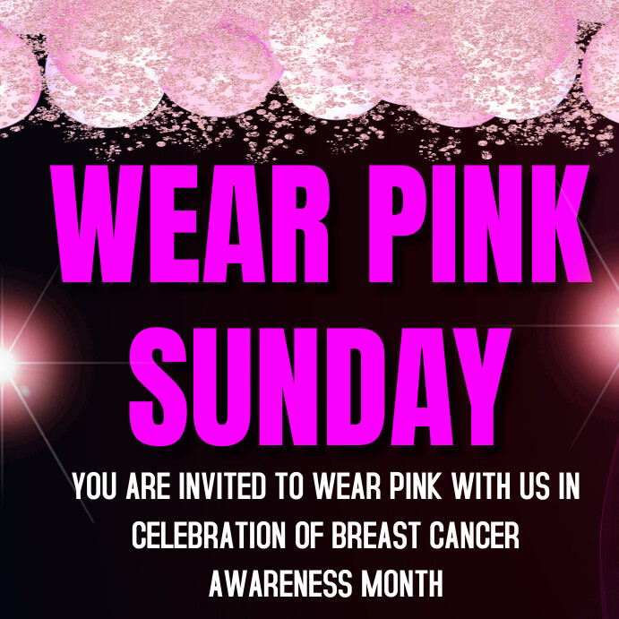 Wear Pink Sunday breast cancer awareness Template | PosterMyWall