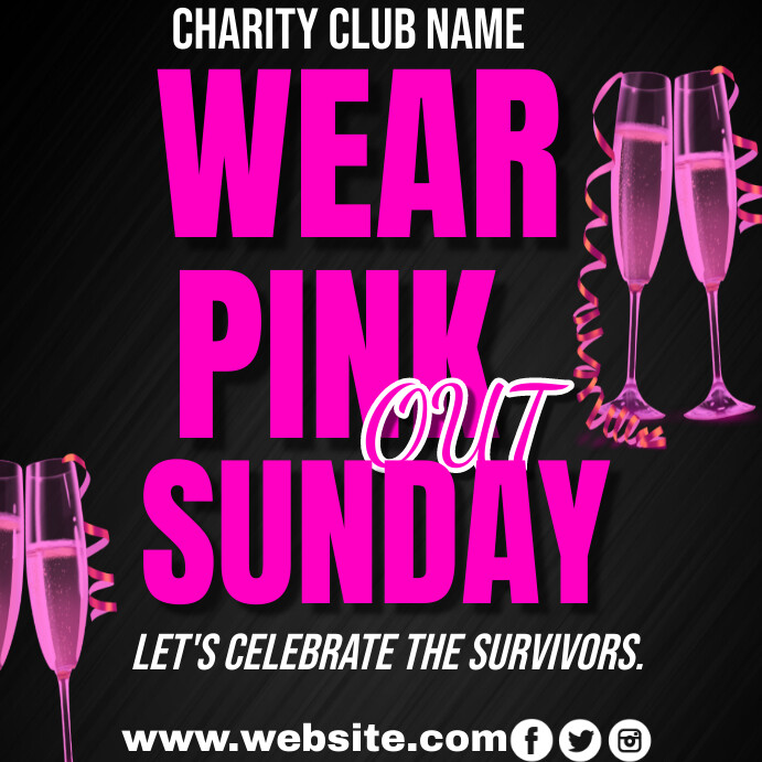 Wear Pink Sunday breast cancer awareness Template | PosterMyWall