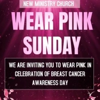 Wear Pink Sunday breast cancer videos design Square (1:1) template