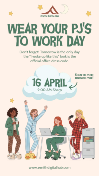 Wear PJs to Work Day Instagram Story Post template