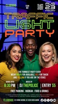 Wear your Color Code Traffic Light Party Poster (Vertical) Instagram Story template