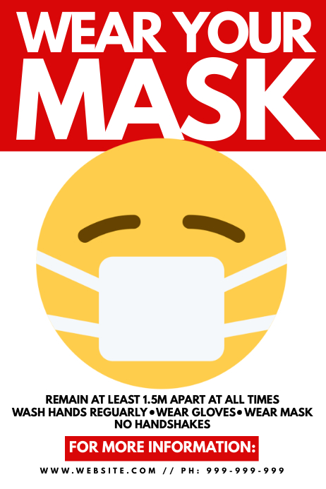 Using Mask Poster Wear Your Mask Poster Template | PosterMyWall
