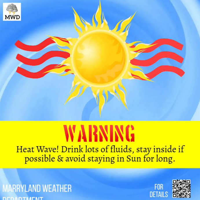 Heat Wave Warning Instagram Ad Template | PosterMyWall