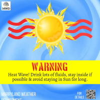 Weather, Warning Publicación de Instagram template