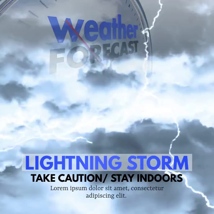 Weather, Lightning Storm Instagram-opslag template