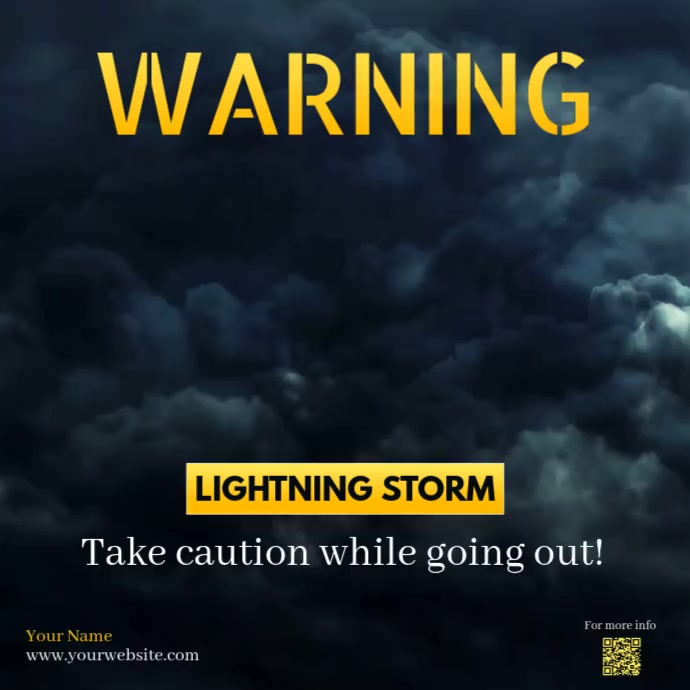 Weather, Lightning Storm Instagram Post template