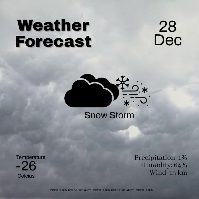 weather forecast, forecast Square (1:1) template