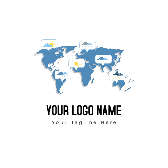 Weather Forecasting Climate Weather Map Logo Template | PosterMyWall