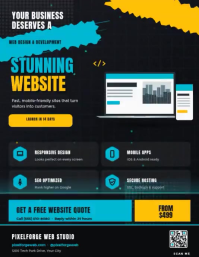Czarny Web Design & Development Folheto Template