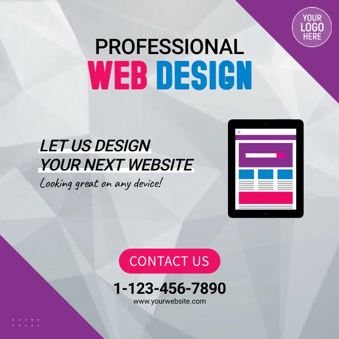 Web Design Company Video Ad Quadrat (1:1) template