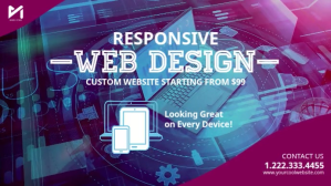 Purple Web Design Services งานแสดงผลงานแบบดิจิทัล Template
