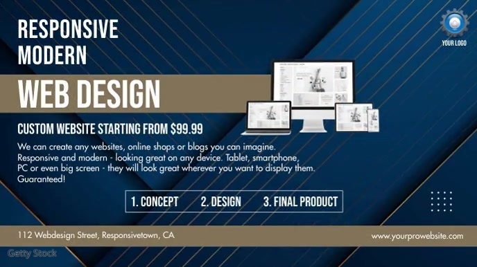 Web Design Company Video Ad Affichage numérique (16:9) template