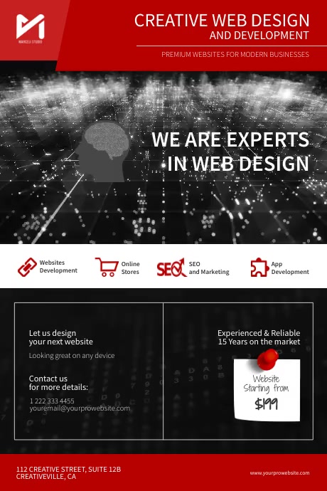 Web Design Company Video Poster Cartaz template